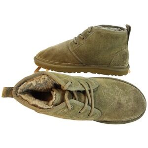 UGG Neumel Suede Chukka Boots Sheepskin Lined Desert Boot Burnt Olive Green-Sz 9